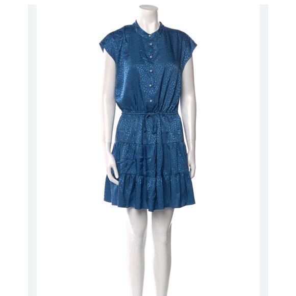 Rebecca Minkoff Blue Tiered Mini Dress Size Small - Picture 1 of 9